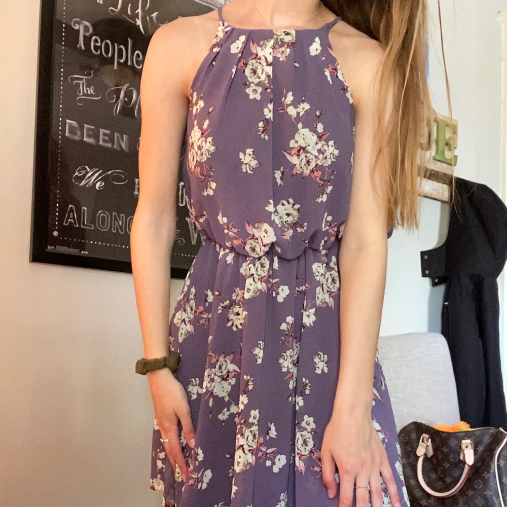 Boutique Purple Floral Dress
